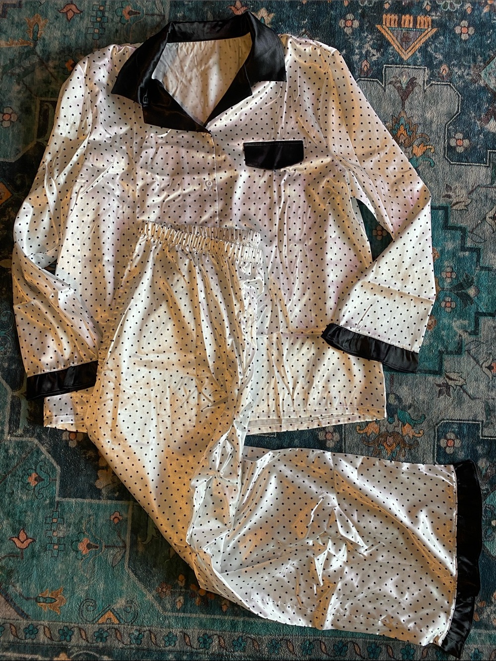 NWOT Polka Dot Satin Pajamas